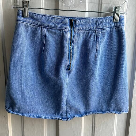 PACSUN Denim Tulip Scallop Hem Mini Skirt - Picture 3 of 6